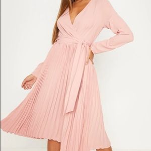Long Sleeve Pleated Midi Dress | Poshmark